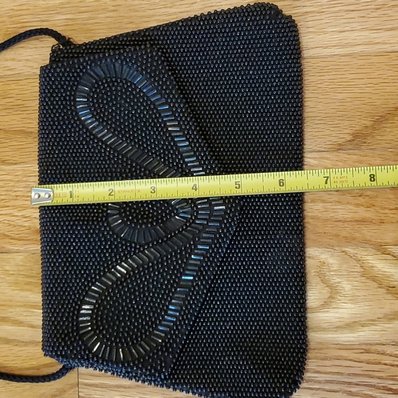 Vintage Black Beaded Purse - Picture 6 of 9